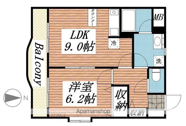 フローラゆう(1LDK/3階)の間取り写真