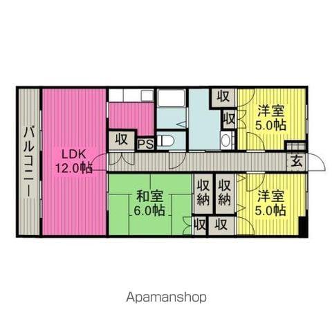 KENKOハイツ(3LDK/2階)の間取り写真