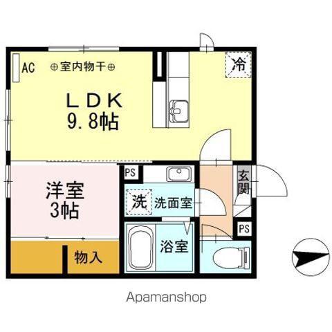 ディアコート和田駅前(1LDK/1階)の間取り写真