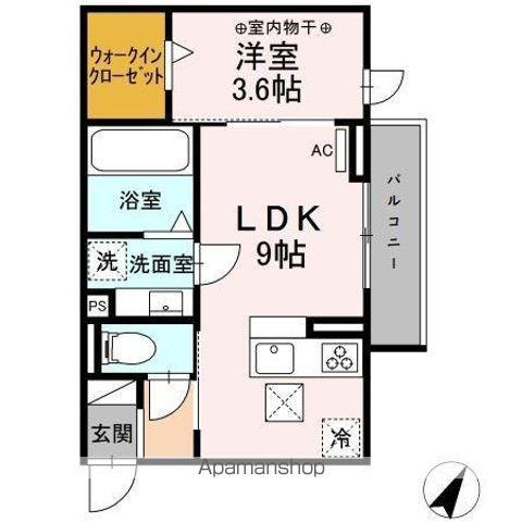 エフォート(1LDK/1階)の間取り写真
