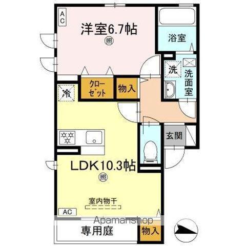 クレスト林(1LDK/1階)の間取り写真