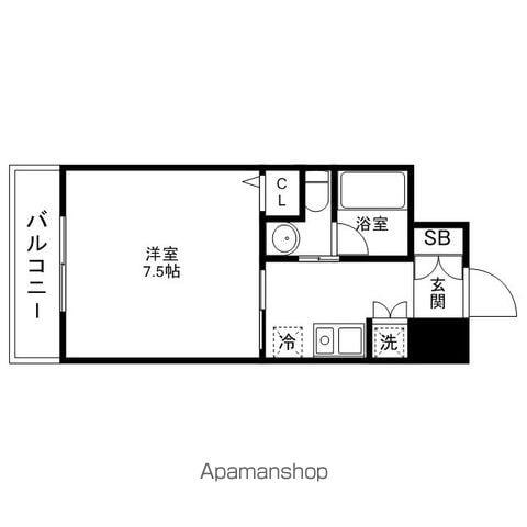 アソシアグロッツォ平尾駅前(1K/6階)の間取り写真