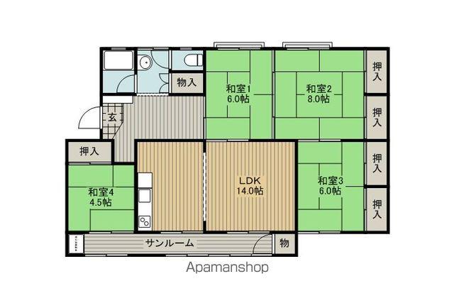 サンコーポ湖畔(4LDK/3階)の間取り写真