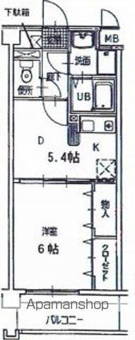 サンリット・スクエア(1DK/4階)の間取り写真