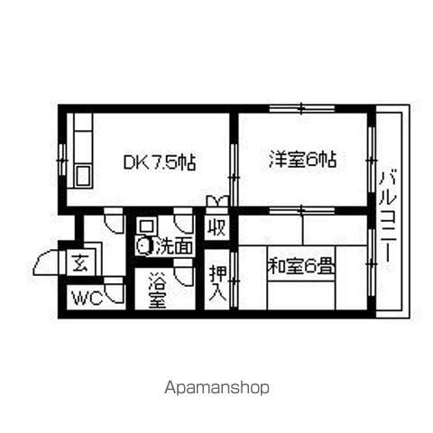 プルミエ弐番館(2DK/1階)の間取り写真