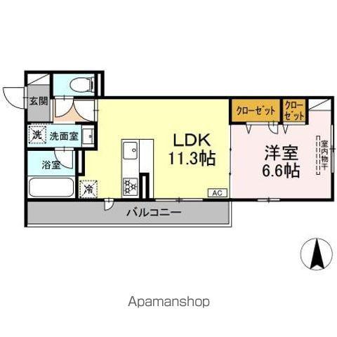 ASAKAWA1(1LDK/2階)の間取り写真
