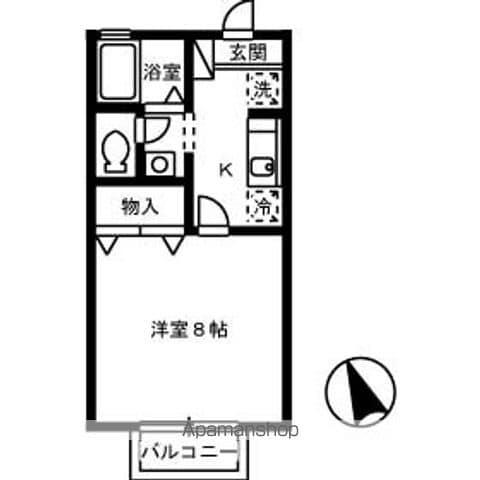 セジュール城山(1K/2階)の間取り写真