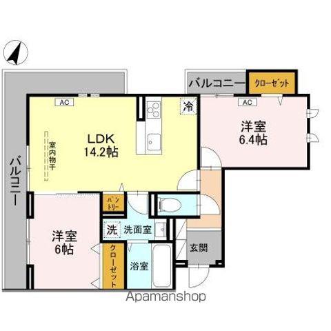 センカIII(2LDK/3階)の間取り写真