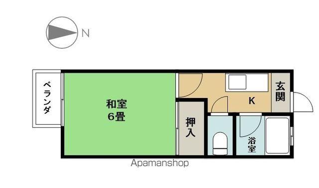 寺沢コーポ(1K/2階)の間取り写真
