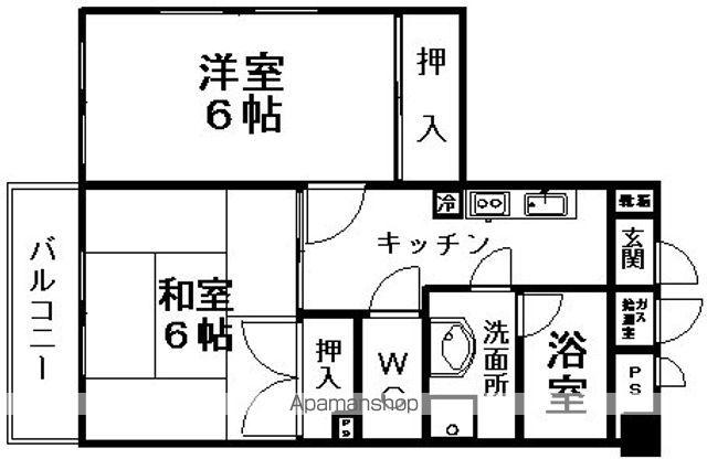 シャンボール本通(2K/5階)の間取り写真
