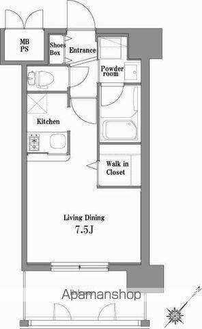 エンクレスト天神STAGE(ワンルーム/11階)の間取り写真