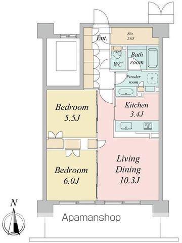 トラープランド蒼麗館(2LDK/5階)の間取り写真