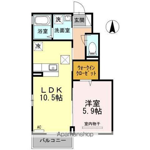 エクセル V(1LDK/1階)の間取り写真