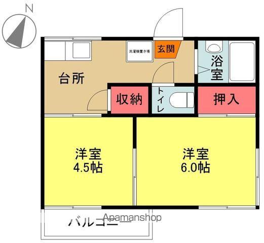 グリーンハイツ(2K/1階)の間取り写真