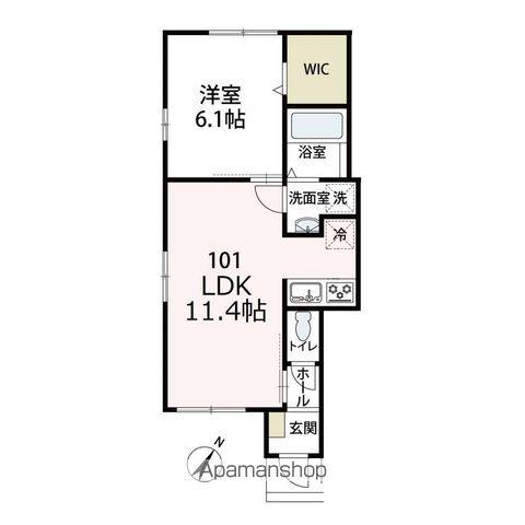 ジュピタール(1LDK/1階)の間取り写真