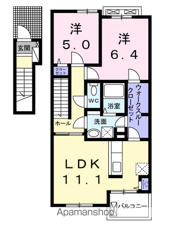 メゾンドフォレ(2LDK/2階)の間取り写真