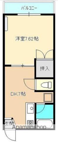 コーポアクア(1K/1階)の間取り写真