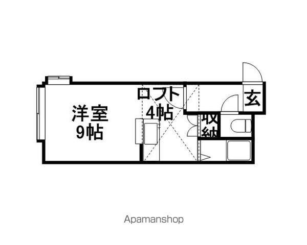 サウスコートⅤ(ワンルーム/2階)の間取り写真