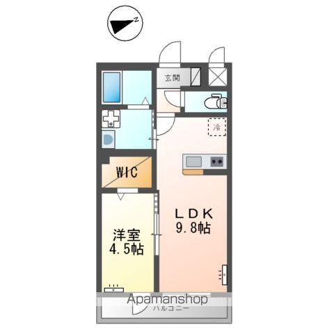 リヴソレイユ(1LDK/2階)の間取り写真