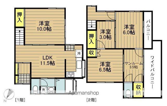 埼京線 戸田公園駅 徒歩4分 2階建 築53年(3SLDK)の間取り写真
