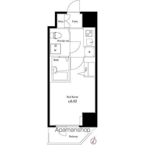 ハーモニーレジデンス池袋003(1K/6階)の間取り写真