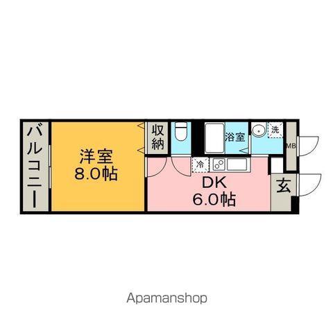 アンプルール・ベトン筑紫通(1DK/3階)の間取り写真