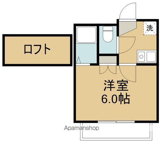 アップルハウス銀杏町B(1K/2階)の間取り写真
