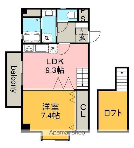 FILL RICH(1LDK/3階)の間取り写真