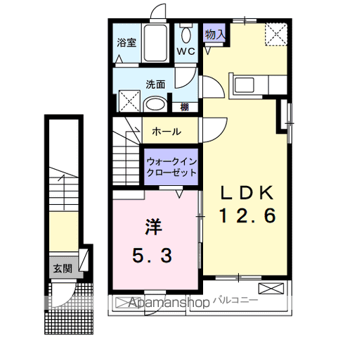 ローマアリエス.D(1LDK/2階)の間取り写真