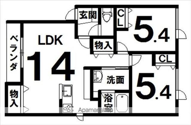 LEVANTE Ⅳ(2LDK/2階)の間取り写真