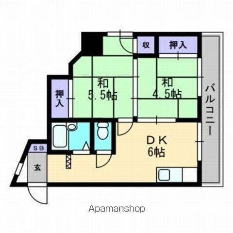 浅井マンション(2DK/3階)の間取り写真