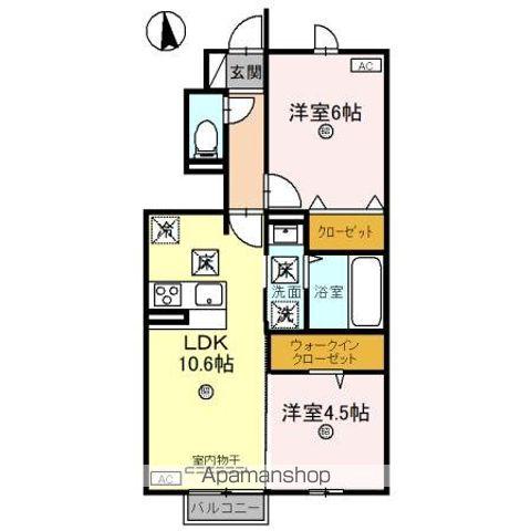 CERF CORNU(2LDK/1階)の間取り写真
