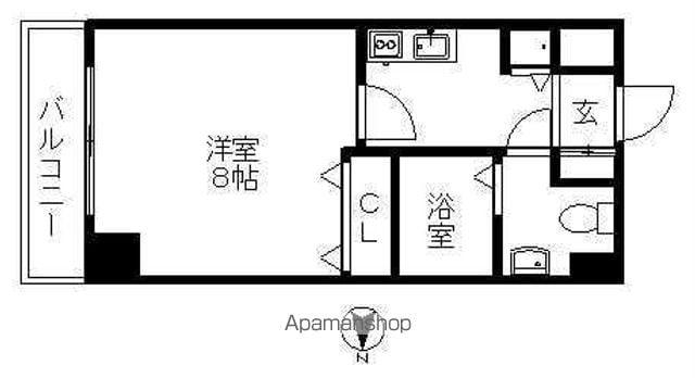リベール名駅南(1K/8階)の間取り写真