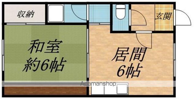 クレイドル大川(1DK/2階)の間取り写真