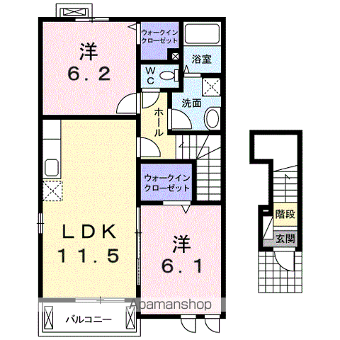 ベル グランツ(2LDK/2階)の間取り写真