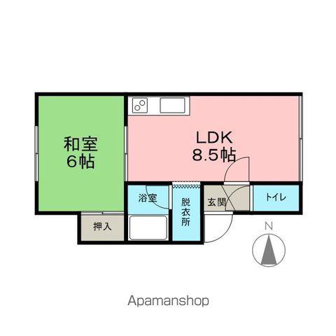 ハイツ川上(1LDK/2階)の間取り写真