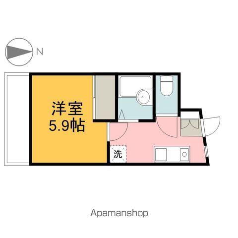 メゾン上安(1K/3階)の間取り写真