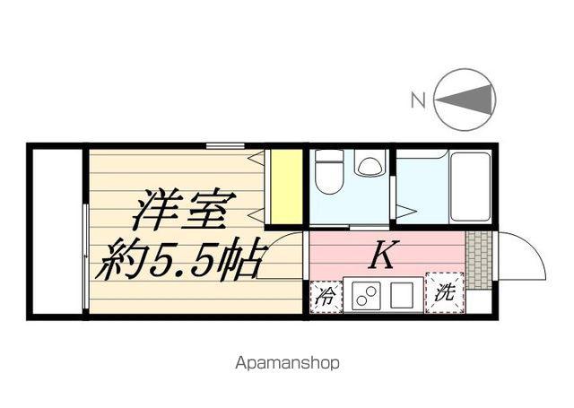 アオガーデン和田町(1K/2階)の間取り写真