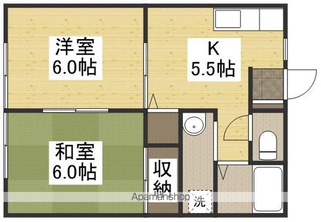 サンシティ福永(2K/2階)の間取り写真