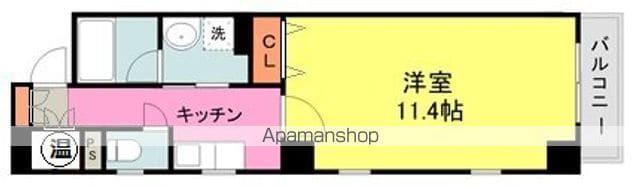 セントラルコート七間町(1K/8階)の間取り写真