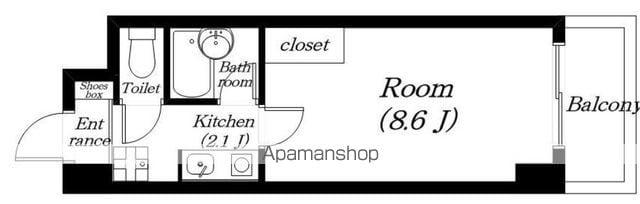 エスペランツ琵琶湖(1K/8階)の間取り写真