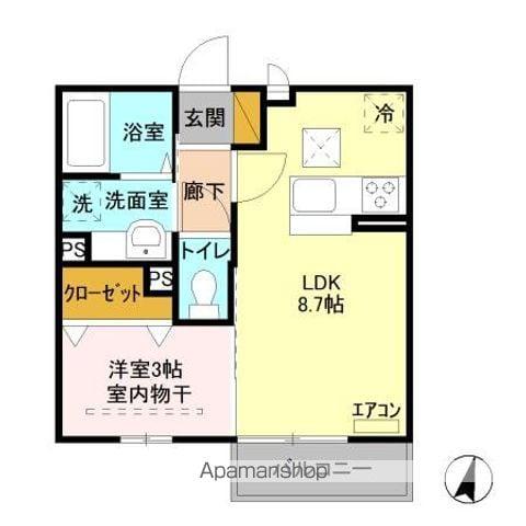 FLEURETフルーレ(1LDK/1階)の間取り写真