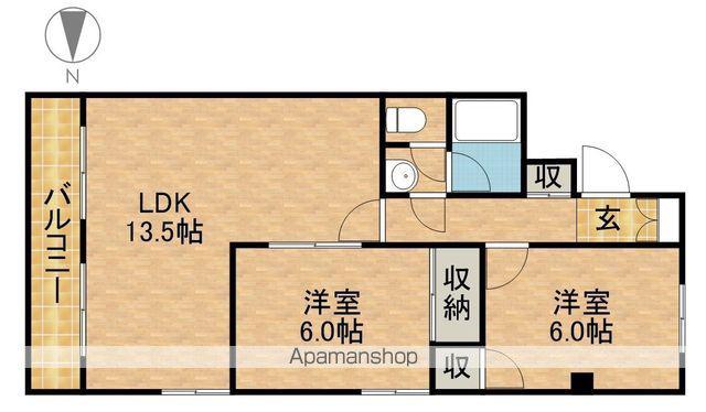 ファミール楊子(2LDK/2階)の間取り写真