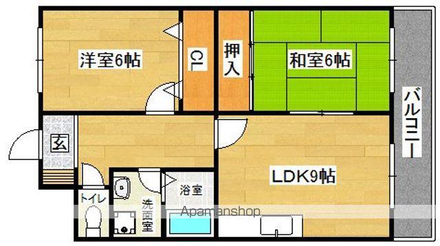 メゾン南町(2LDK/3階)の間取り写真