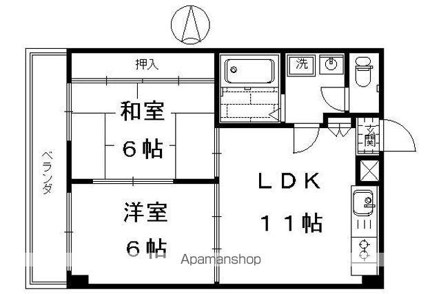 コーポ西ノ庄(2LDK/2階)の間取り写真