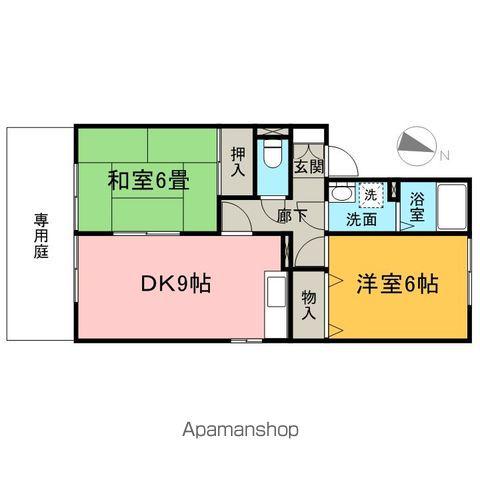 オリエンス(2DK/1階)の間取り写真