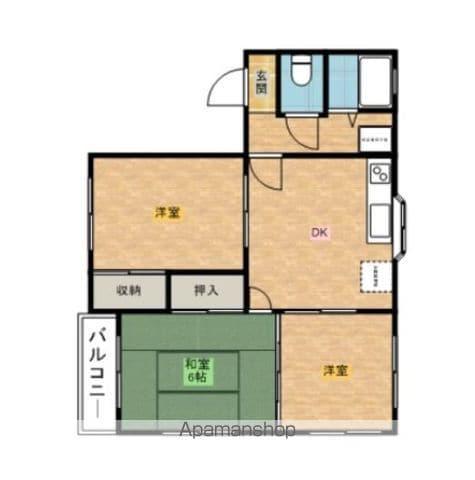 グリーンヒルD(3DK/1階)の間取り写真