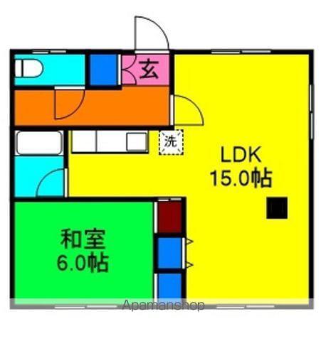 コーポ菊池(1DK/2階)の間取り写真