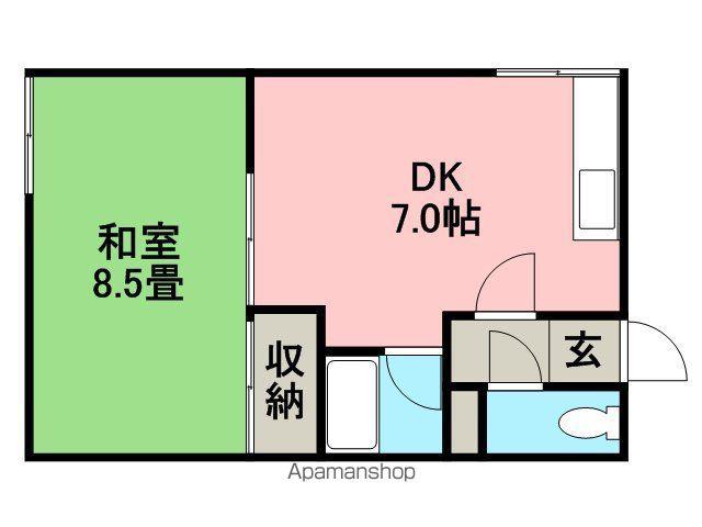 オリンピア1(1DK/2階)の間取り写真