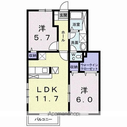フィール ファインA(2LDK/1階)の間取り写真
